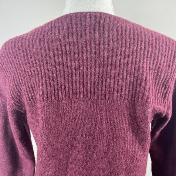 Madewell Maroon Waffle Knit Merino Wool Cardigan Sweater Size S - Picture 10 of 12